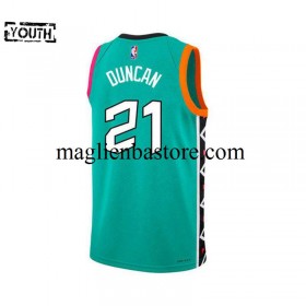 Maglia NBA San Antonio Spurs Tim Ducan 21 Nike 2022-2023 City Edition Swingman - Bambino